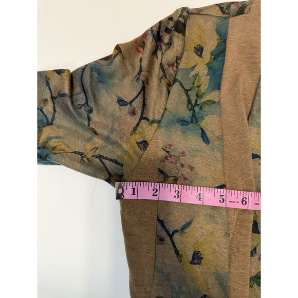 Soft Surroundings Floral Tea Garden Topper Tiered Cardigan Sweater Bird Boho LP - Picture 13 of 16